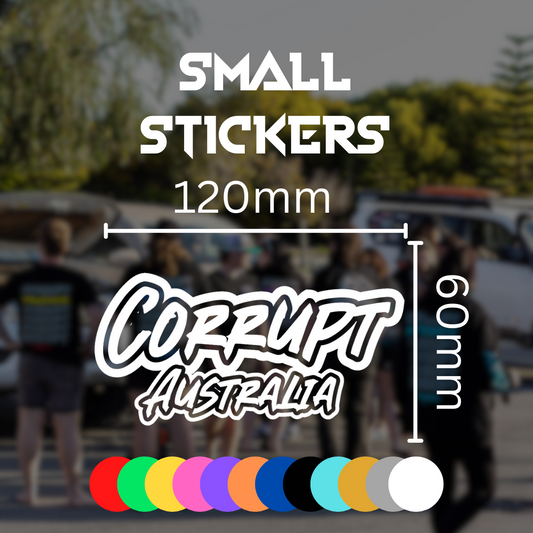 Corrupt Australia Small Stickers - Coloured