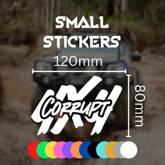 Corrupt 4x4 Small Stickers - Coloured